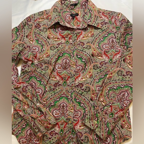 ❌SOLD❌Talbots size 14 paisley button up shirt - Picture 2 of 6